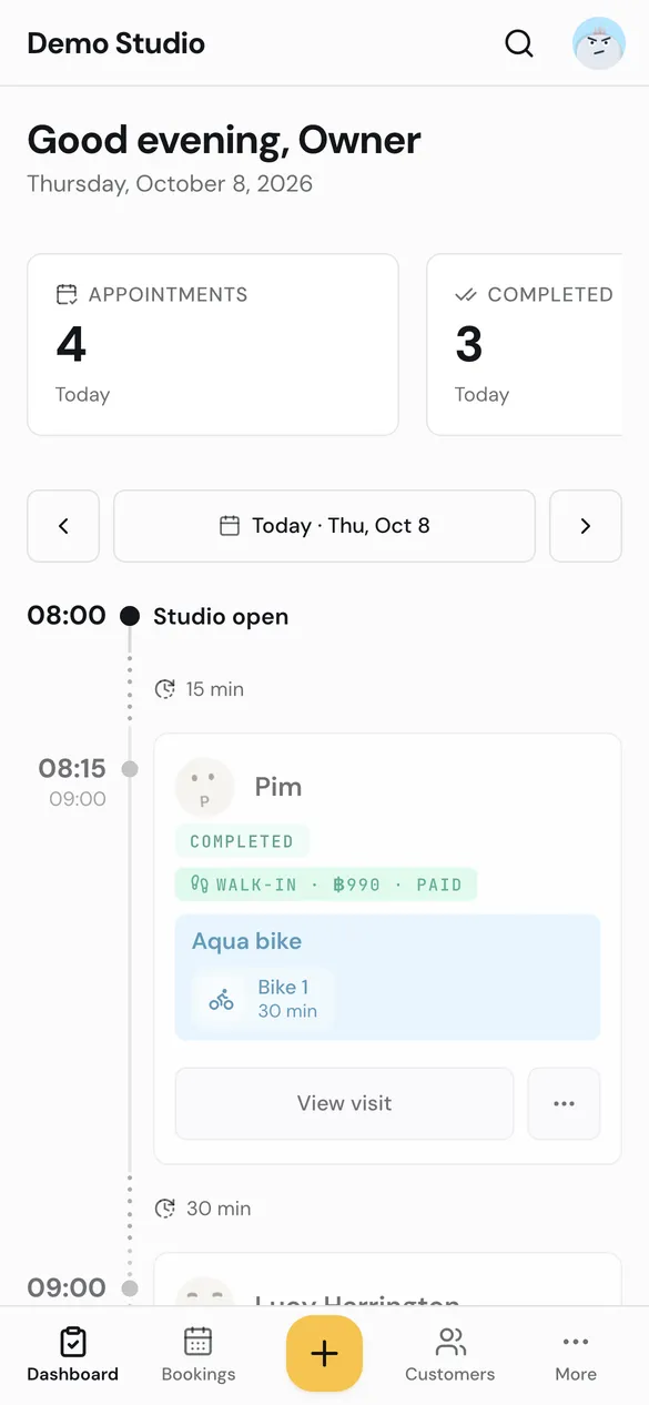 The same dashboard on a phone.